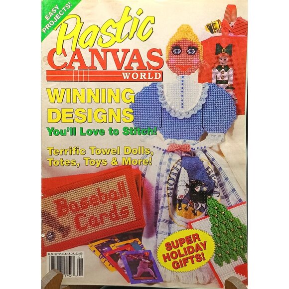 Plastic Canvas World Magazine Winning Designs 1992 Terrific Towel Dolls Totes - Picture 1 of 2